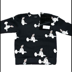 Caroline Bosmans Sweatshirt Girl 6 Black Pinocchio Neoprene Pullover School 80s